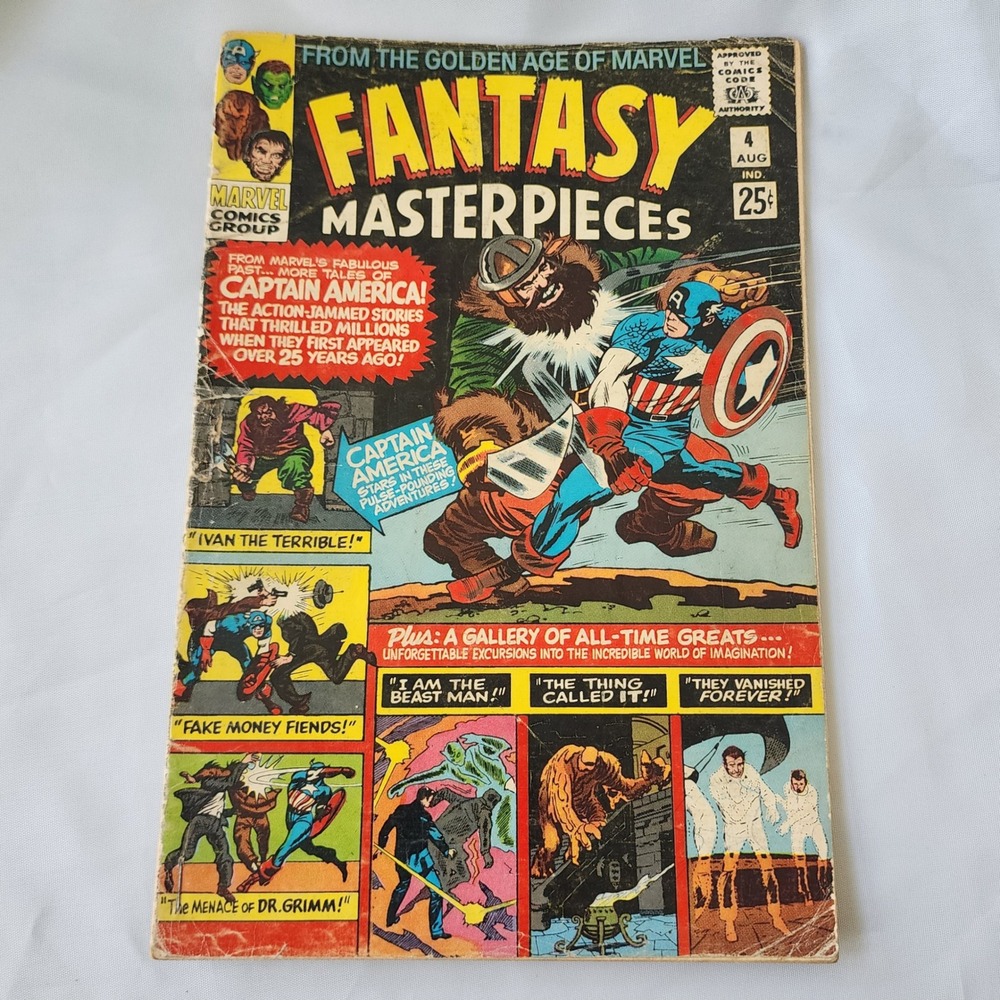 Fantasy‎ Masterpieces #4 Marvel Comic Book Captain America 1966 Golden Age Rare